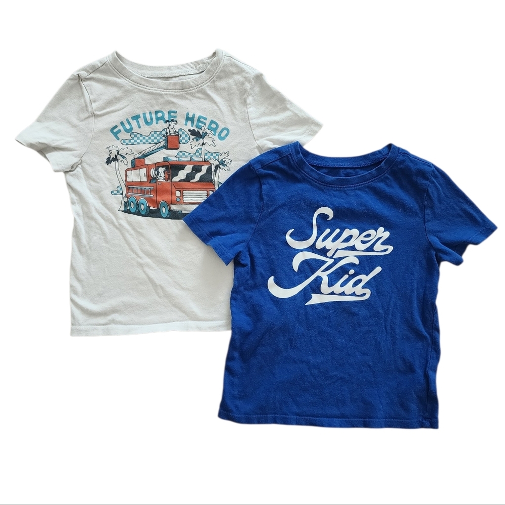Old Navy Boys Graphic Tee Bundle | "Future Hero" & "Super Kid" | Size 5T